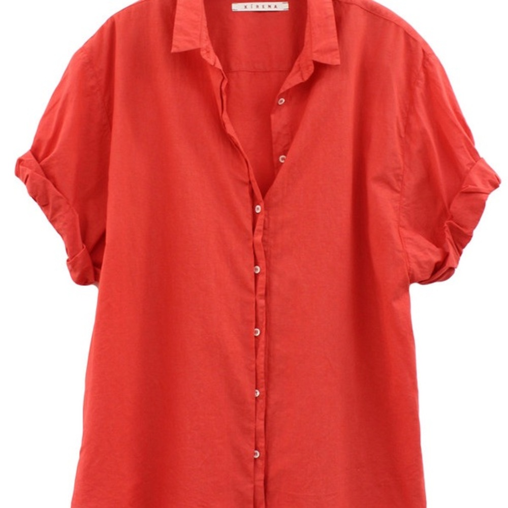 Xirena Channing  Red Button-Front Shirt